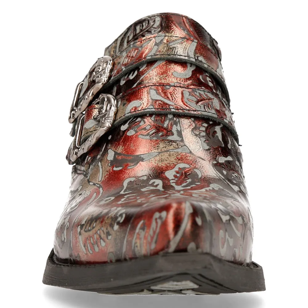 7960-S5 Flower Leather Paisley Shoes