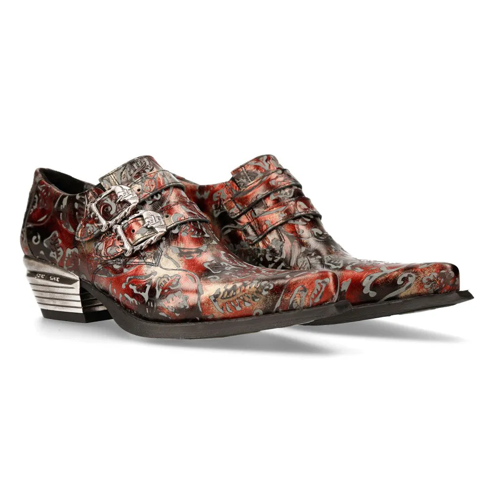 7960-S5 Flower Leather Paisley Shoes