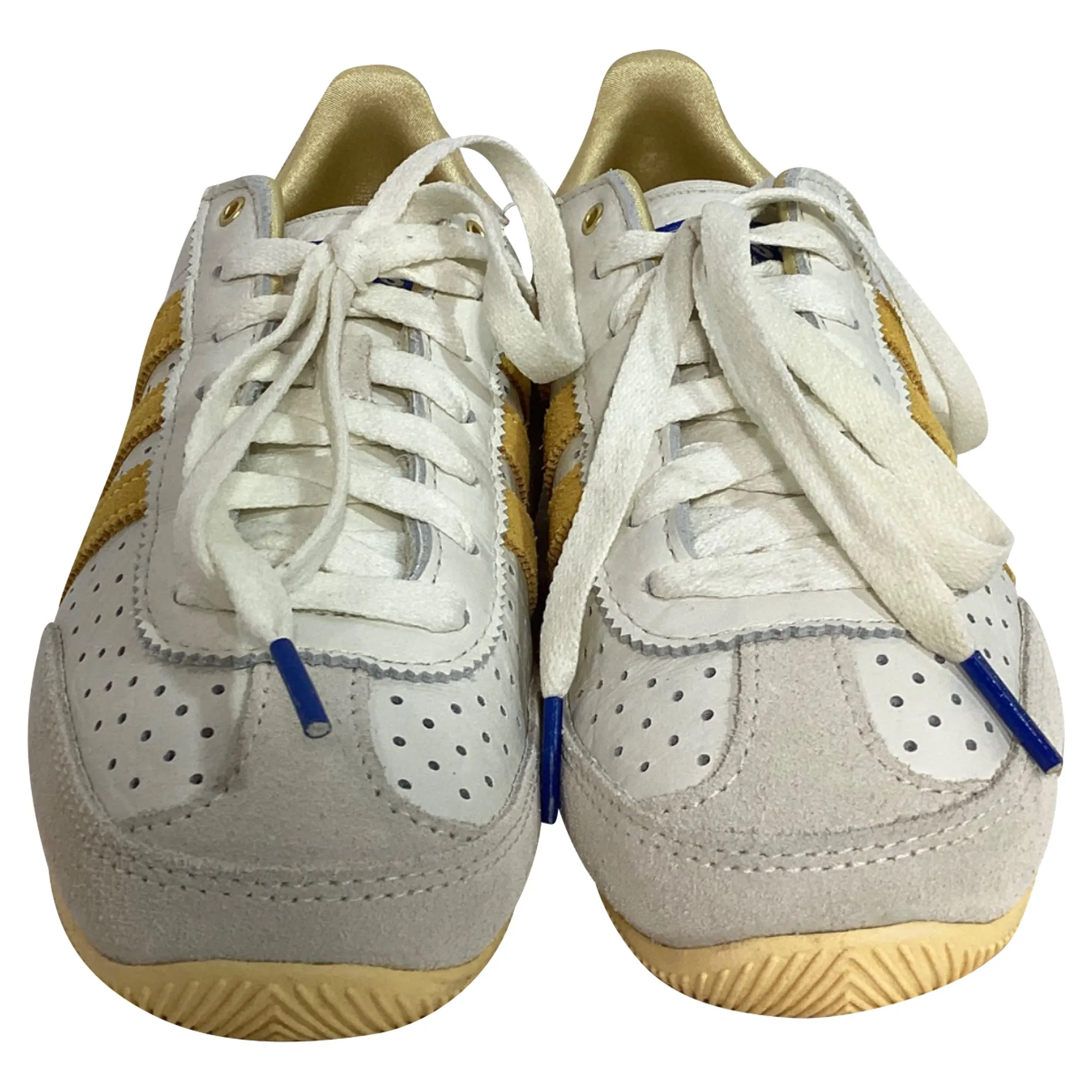 Adidas Japan Off-White Spark Sneakers in White Leather and Suede