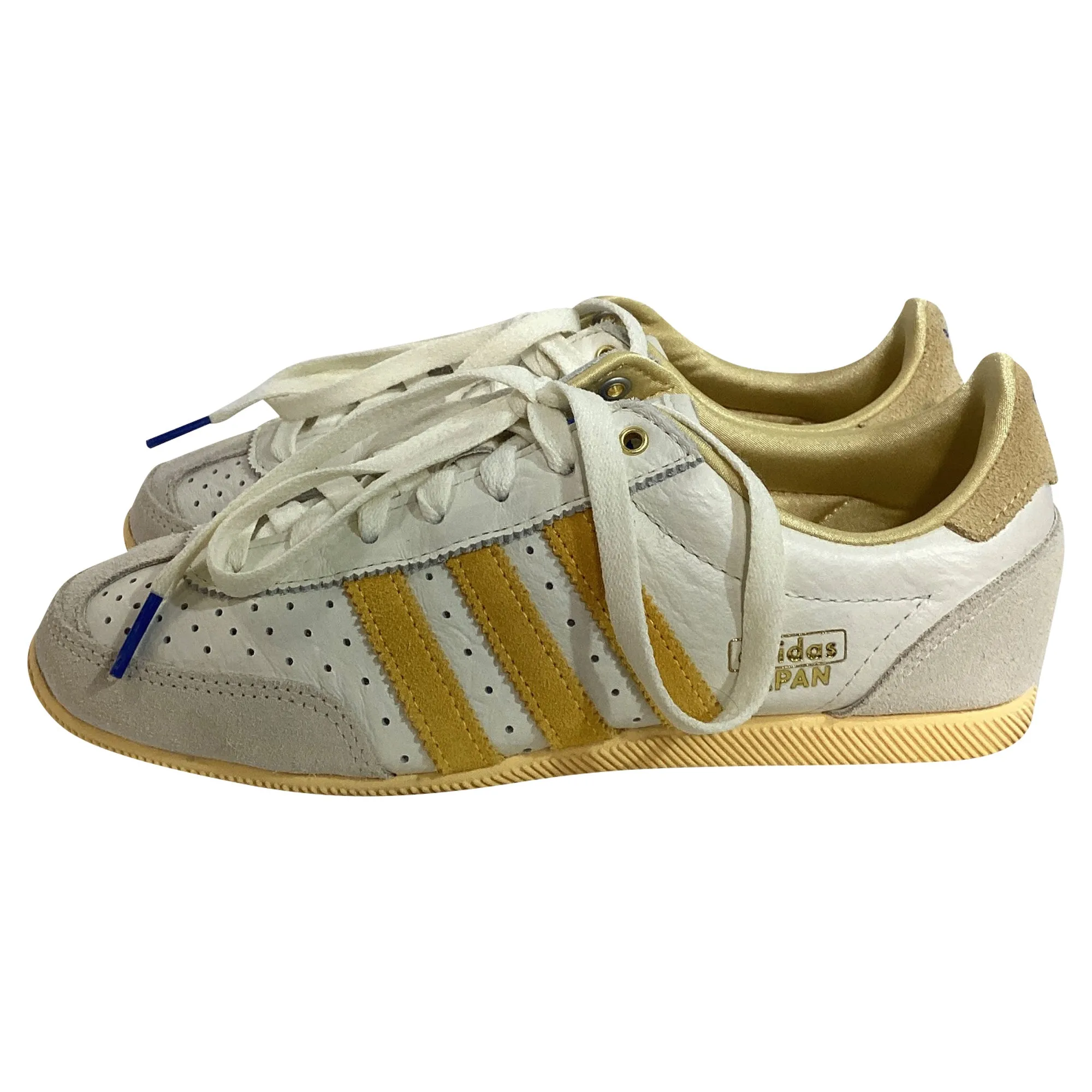 Adidas Japan Off-White Spark Sneakers in White Leather and Suede