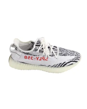 Adidas Yeezy Boost 350 V2 Zebra Sneakers in White Cotton