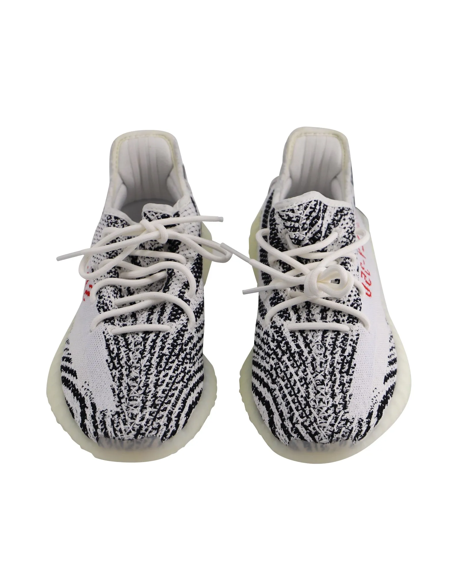 Adidas Yeezy Boost 350 V2 Zebra Sneakers in White Cotton