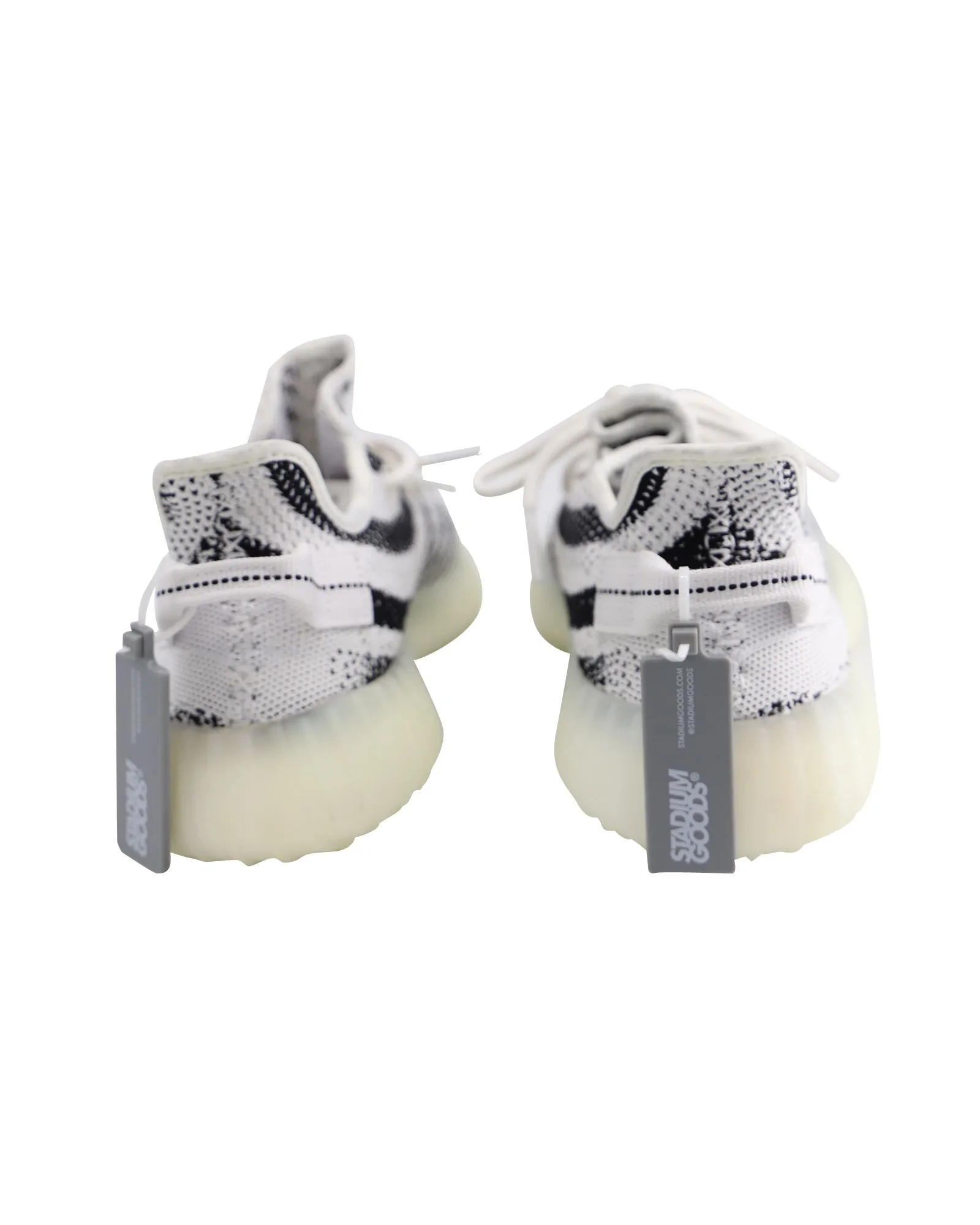 Adidas Yeezy Boost 350 V2 Zebra Sneakers in White Cotton