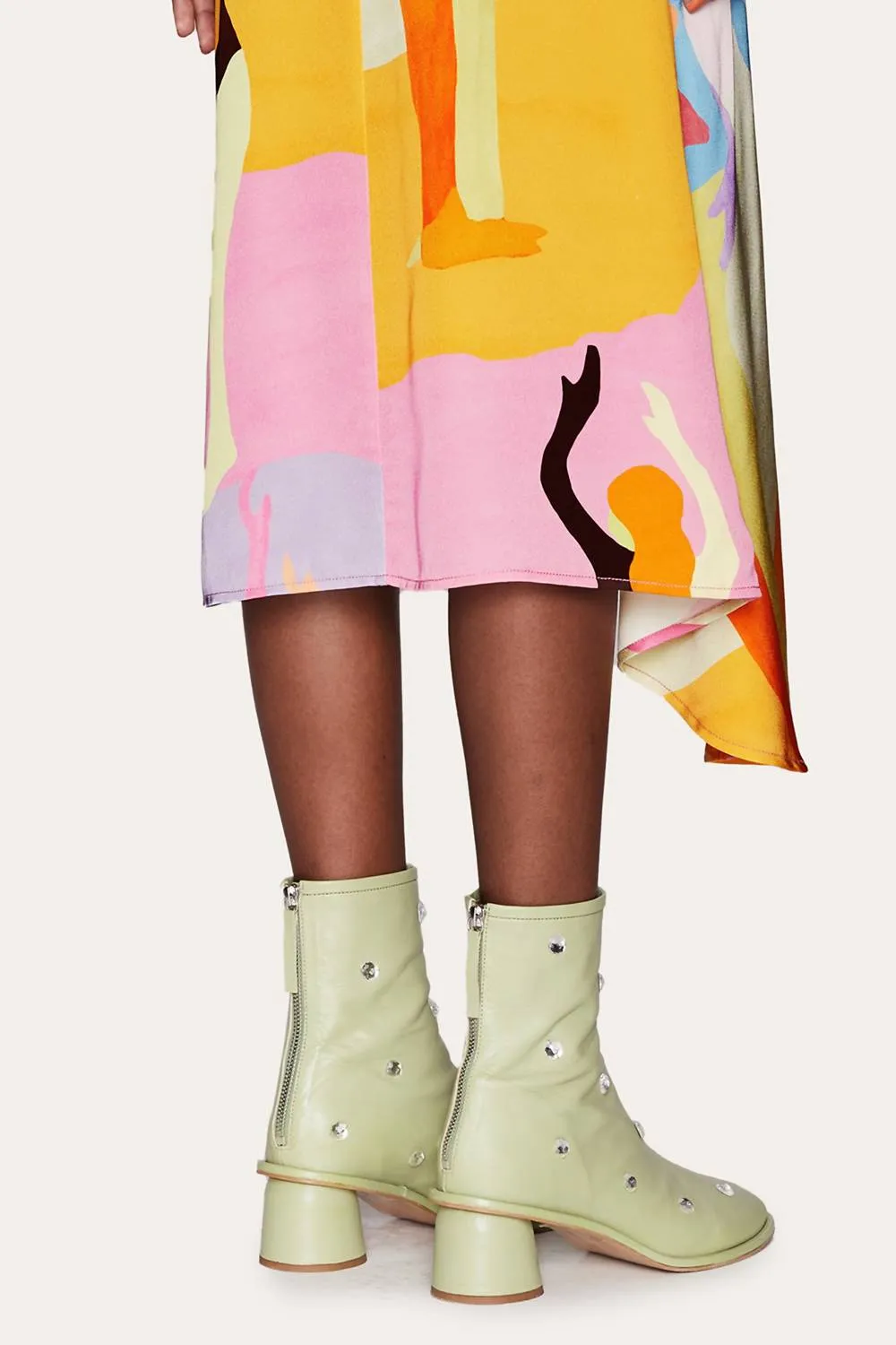 Allison Crystal Boots In Green