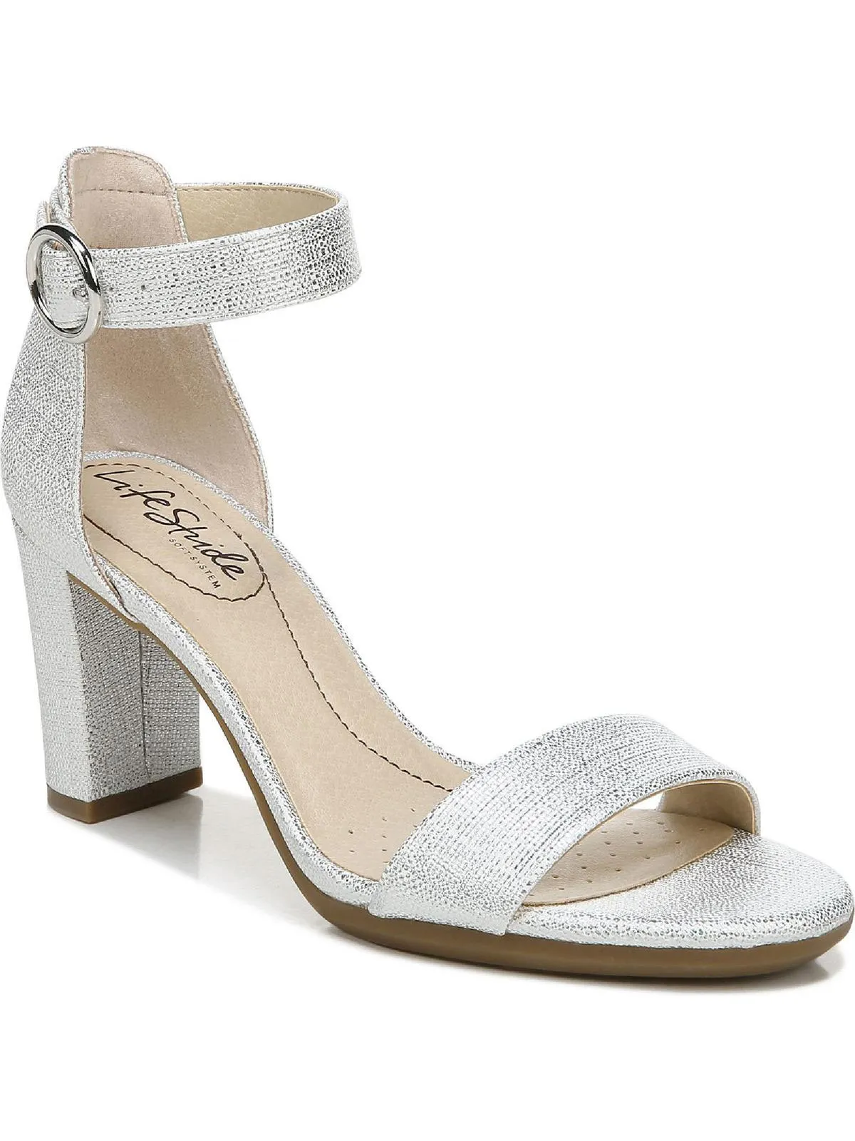 Averly Womens Faux Leather Open Toe Heels