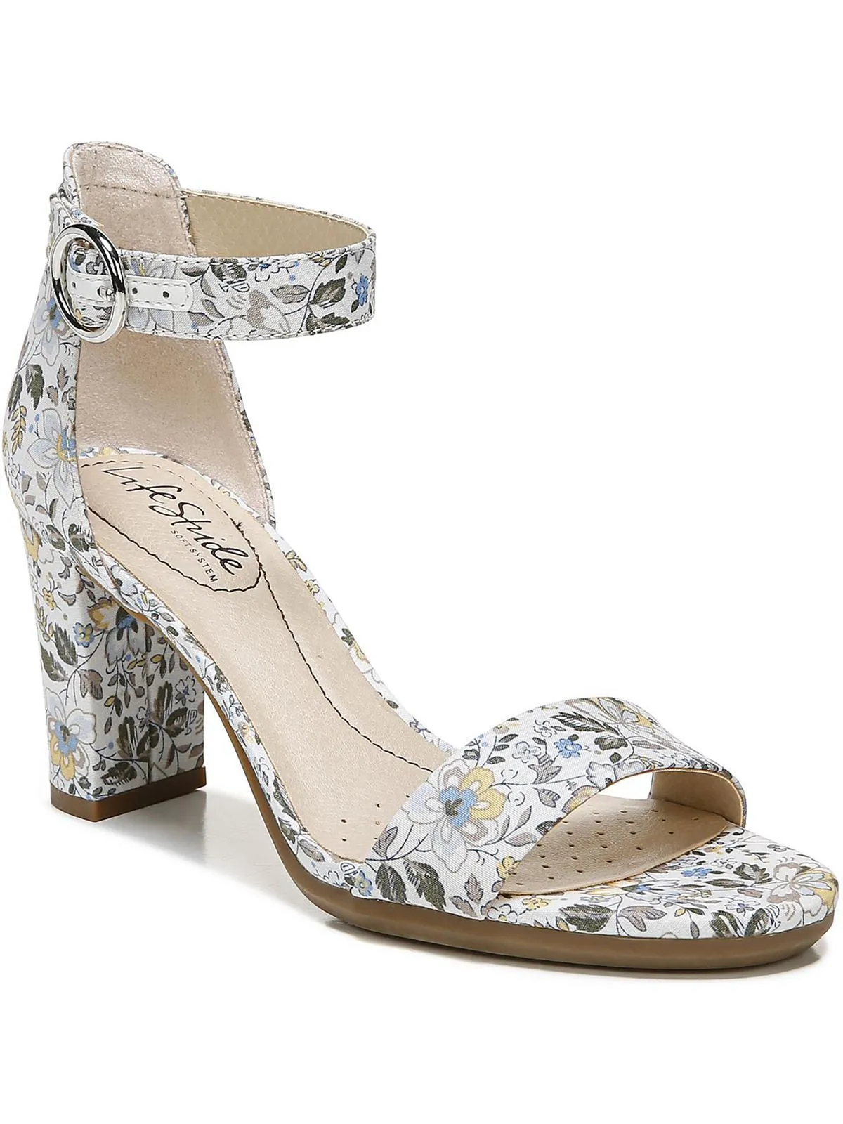 Averly Womens Faux Leather Open Toe Heels