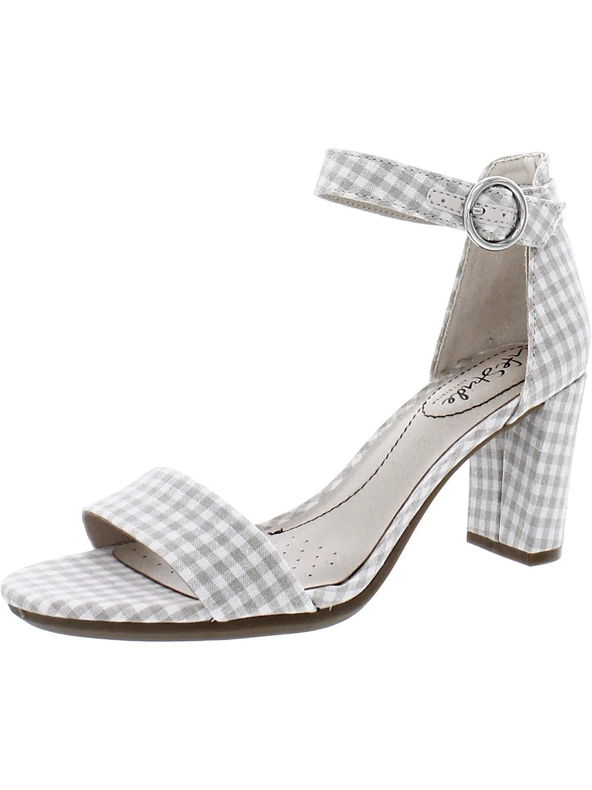 Averly Womens Faux Leather Open Toe Heels