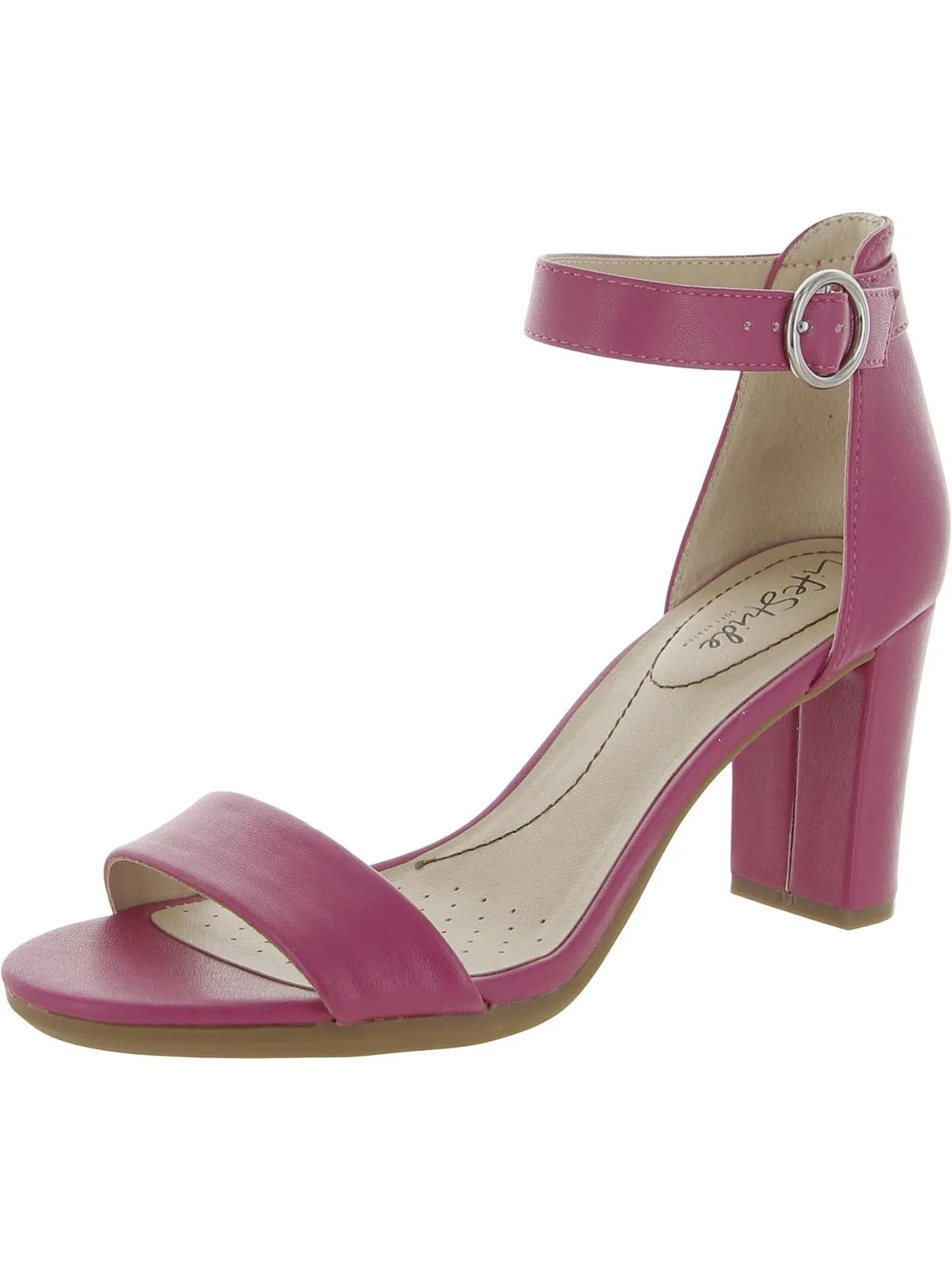 Averly Womens Faux Leather Open Toe Heels