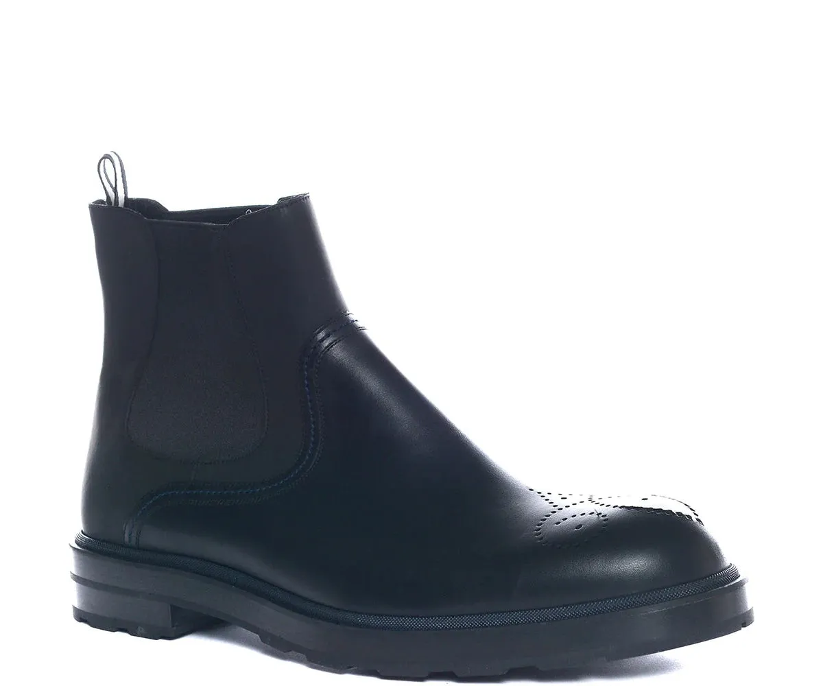 Bally Corbet 6230637 Men's Black Calf Plain Leather Chelsea Boots