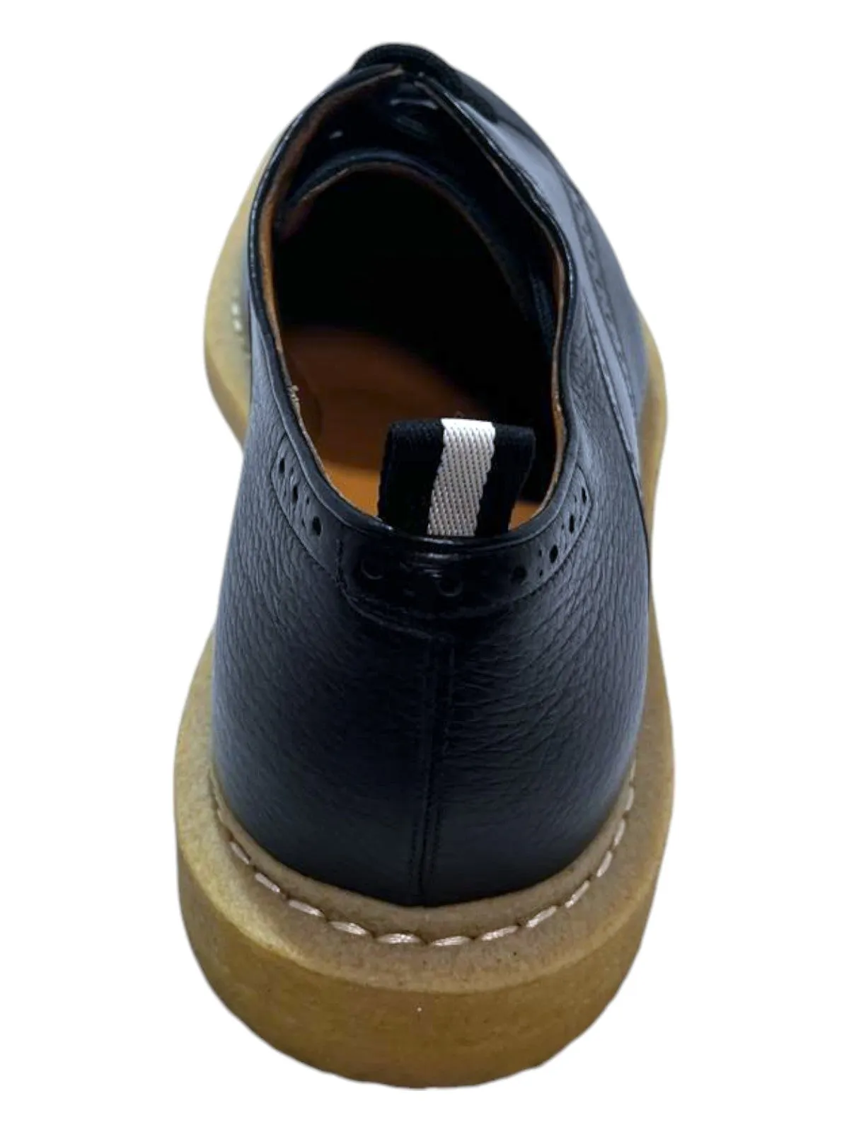 Bally Nek 6222929 Men's Black Perforated Deer Grained Leather Shoe