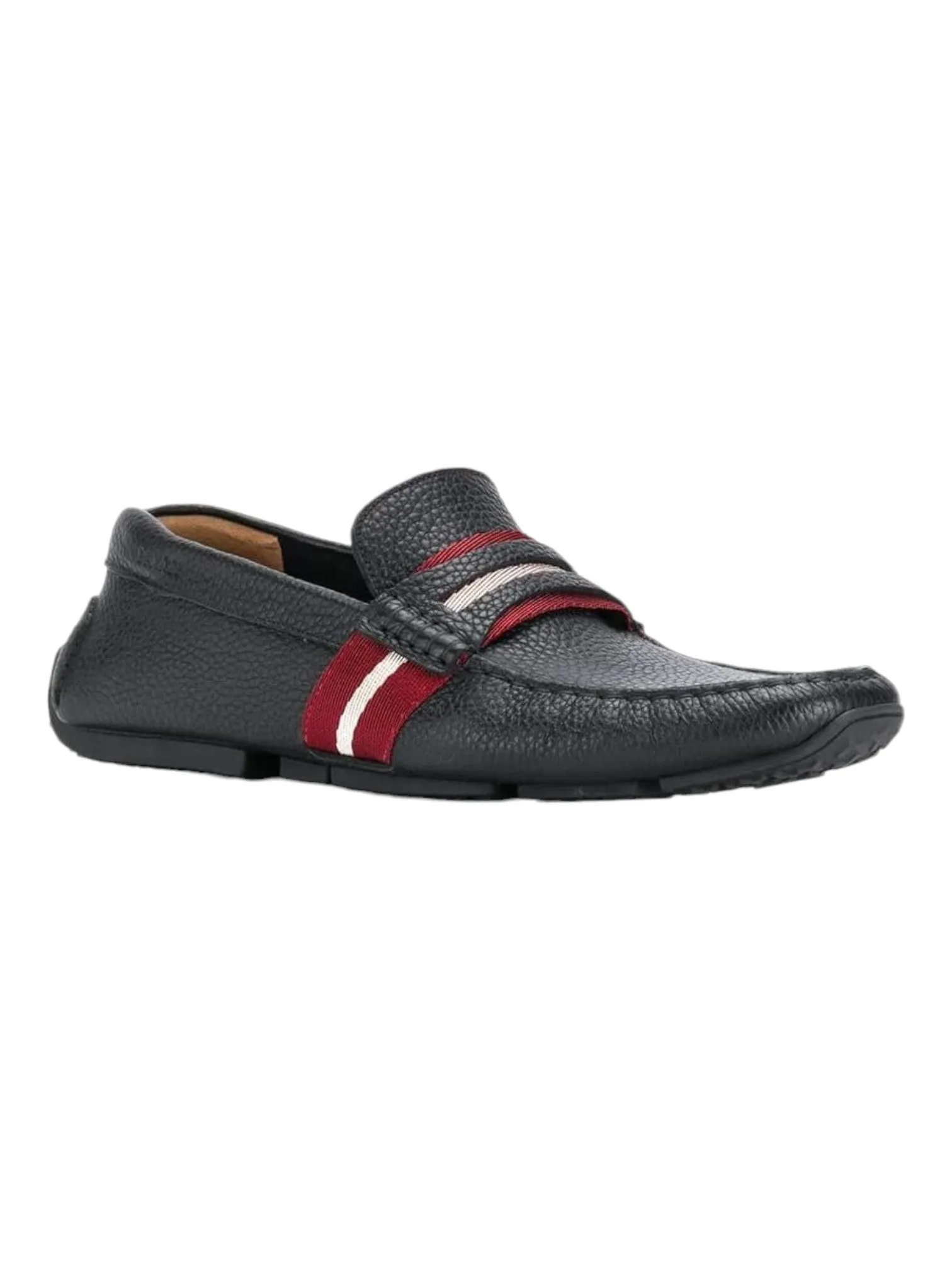 Bally Pietro Men's 6228298 Black Grained Leather Loafers