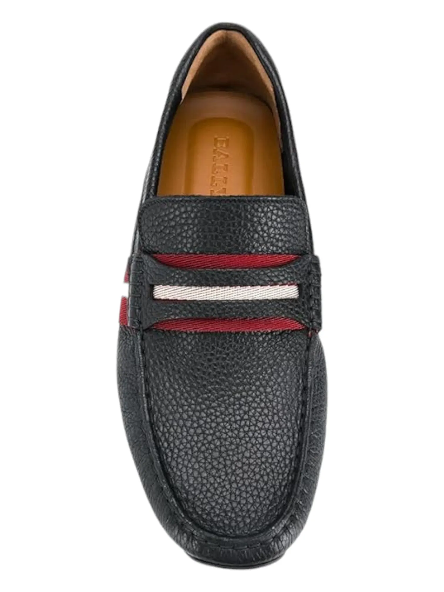Bally Pietro Men's 6228298 Black Grained Leather Loafers