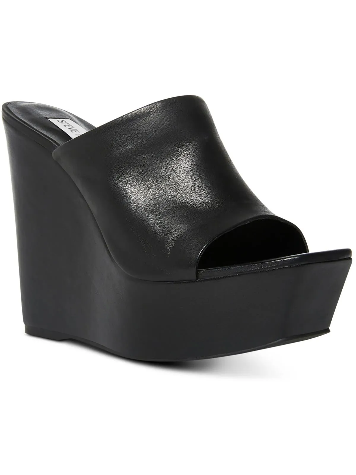 Barona Womens Leather Platform Wedge Sandals