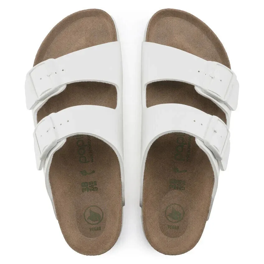 Birkenstock Arizona 1018581 Slide Sandals Women's White Grooved Platform NR9231