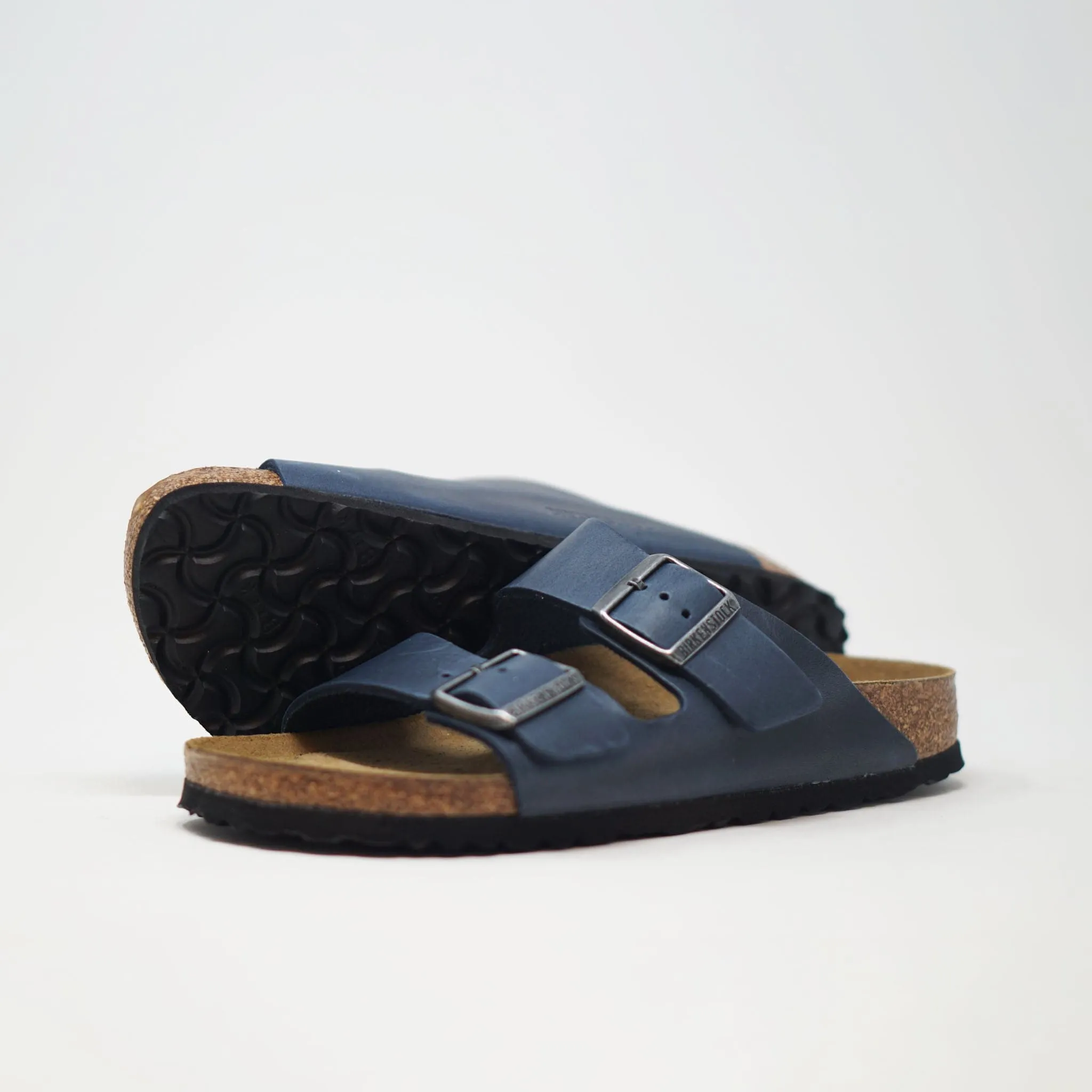 Birkenstock Arizona Narrow Soft Footbed Oiled Leather Blue