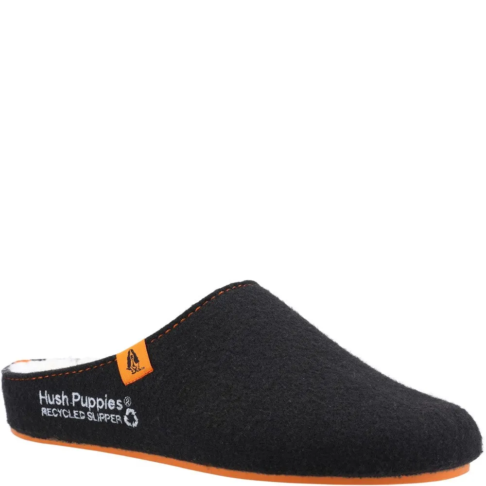 Black/Orange Mens Recycled Good Slippers