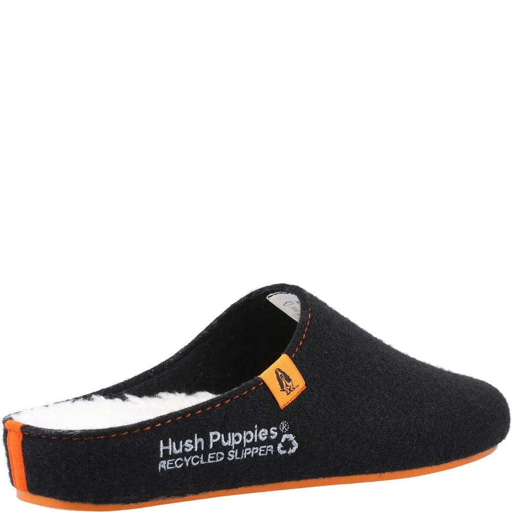 Black/Orange Mens Recycled Good Slippers