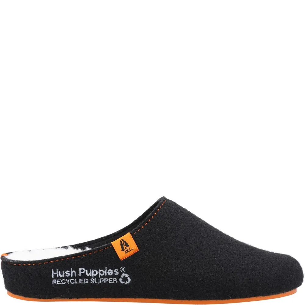 Black/Orange Mens Recycled Good Slippers