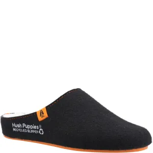 Black/Orange Mens Recycled Good Slippers