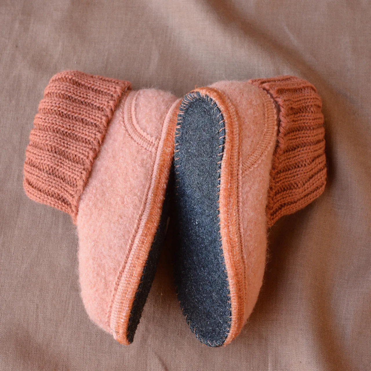 Boiled Wool Slipper Boots - Karl - Cinnamon (Kids 21-35) *Pre-order