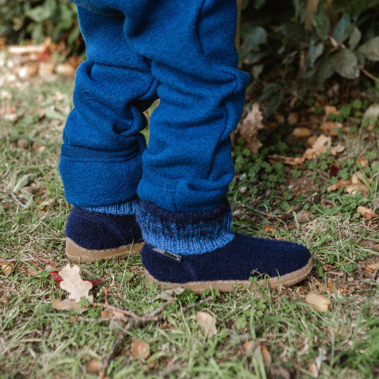 Boiled Wool Slipper Boots - Toni - Ink (Kids 23-35) *Pre-order
