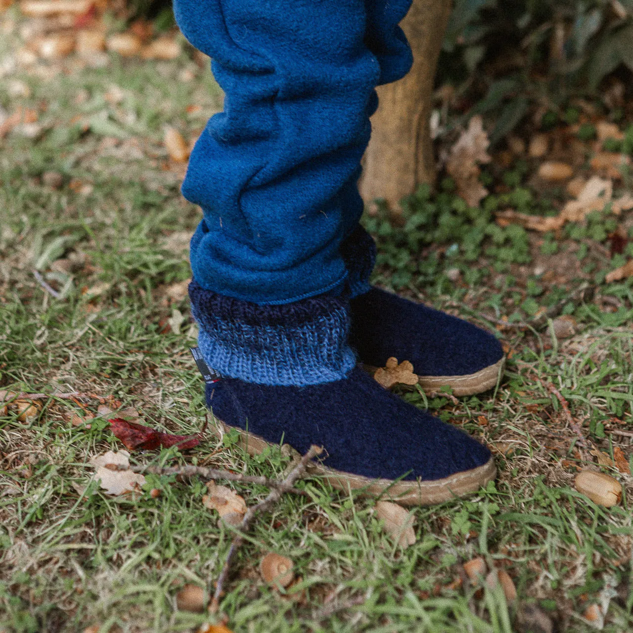Boiled Wool Slipper Boots - Toni - Ink (Kids 23-35) *Pre-order