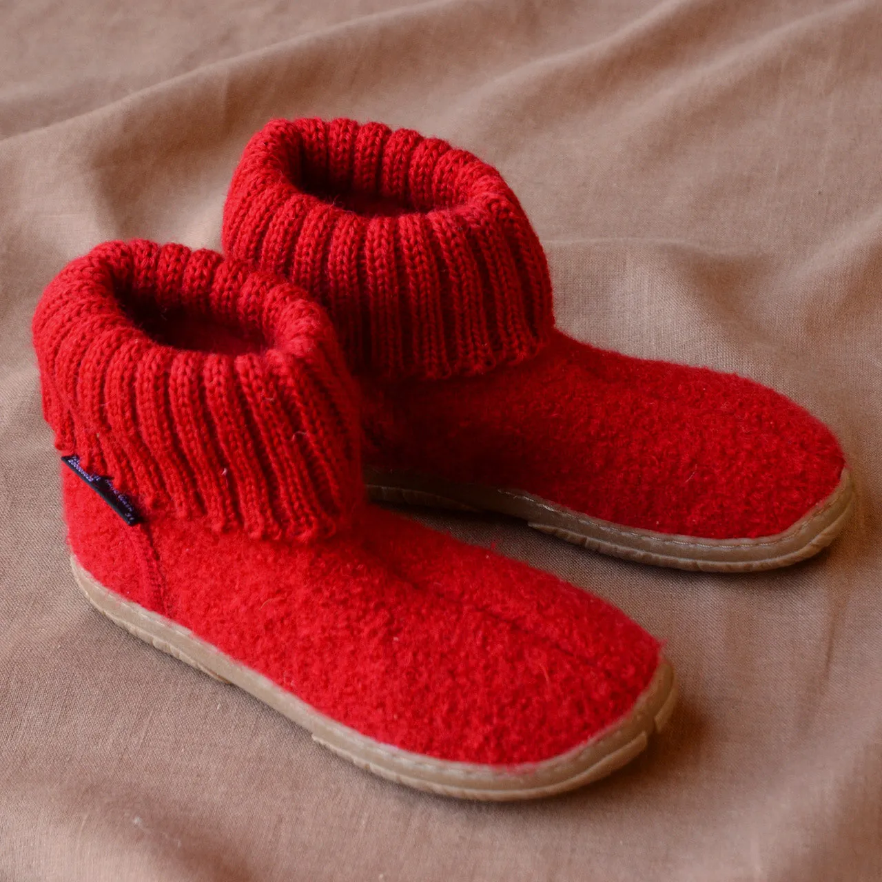 Boiled Wool Slipper Boots - Toni - Rubin (Kids 23-35) *Pre-order