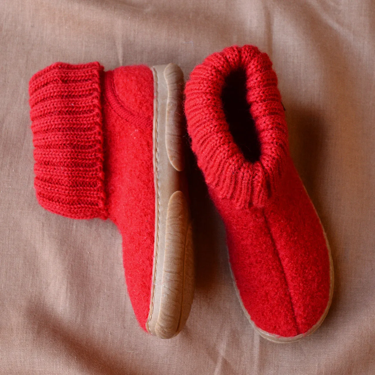 Boiled Wool Slipper Boots - Toni - Rubin (Kids 23-35) *Pre-order
