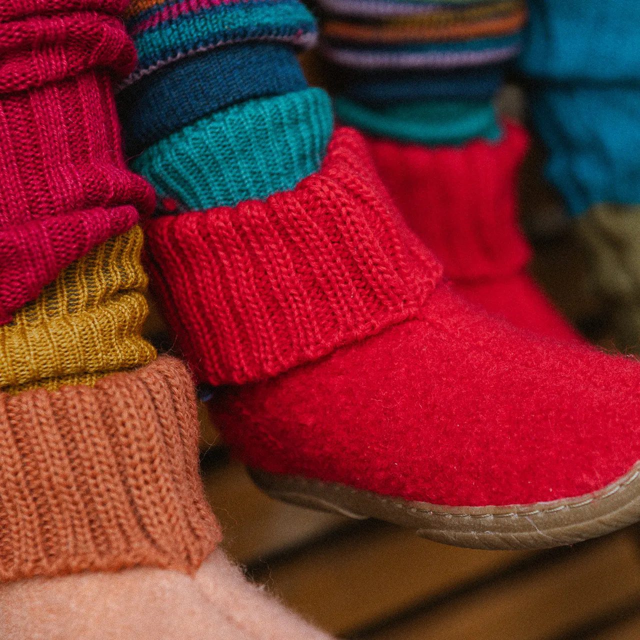 Boiled Wool Slipper Boots - Toni - Rubin (Kids 23-35) *Pre-order
