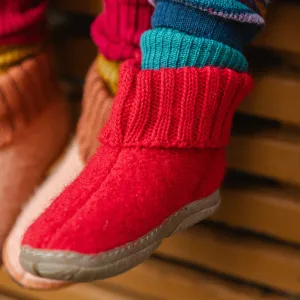 Boiled Wool Slipper Boots - Toni - Rubin (Kids 23-35) *Pre-order