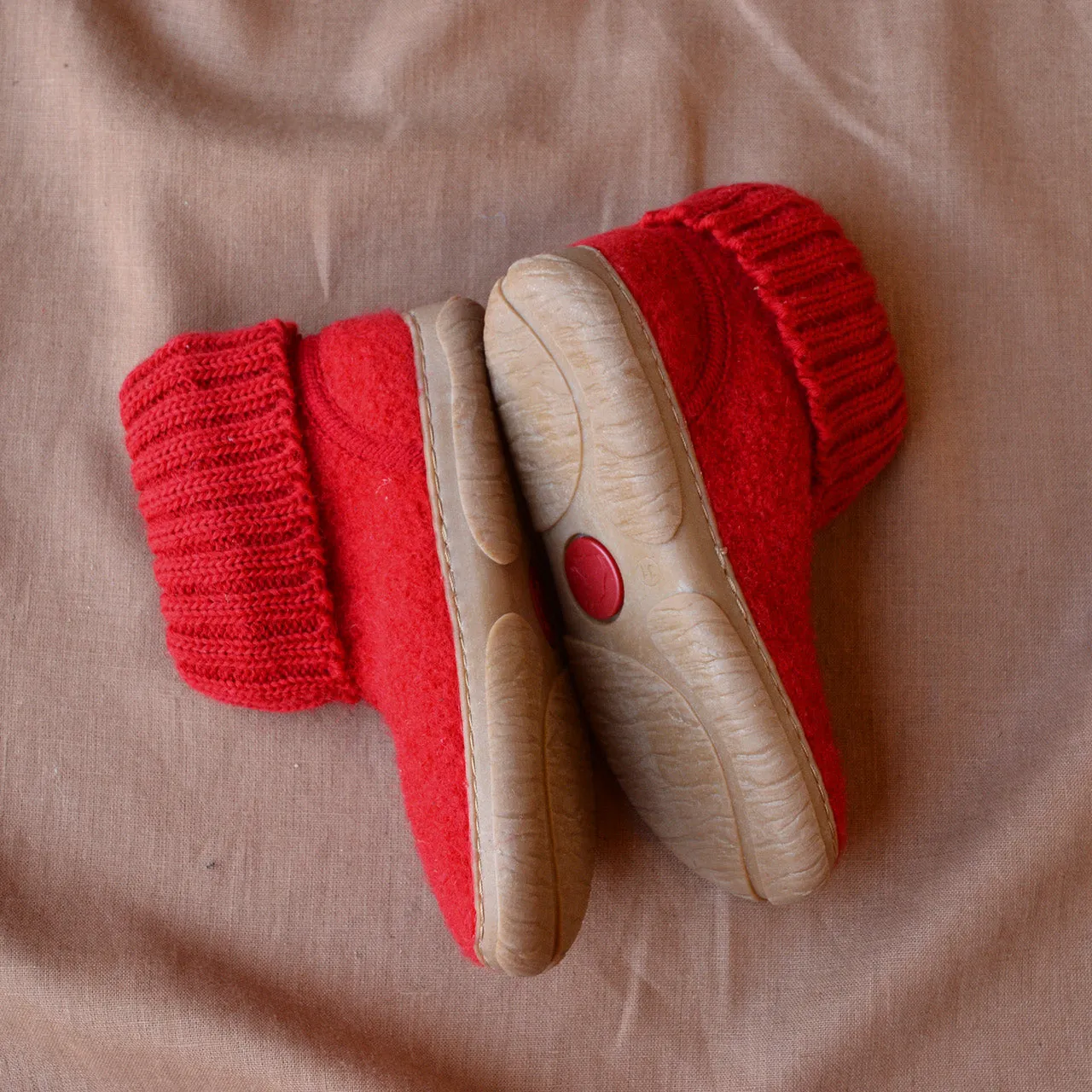 Boiled Wool Slipper Boots - Toni - Rubin (Kids 23-35) *Pre-order