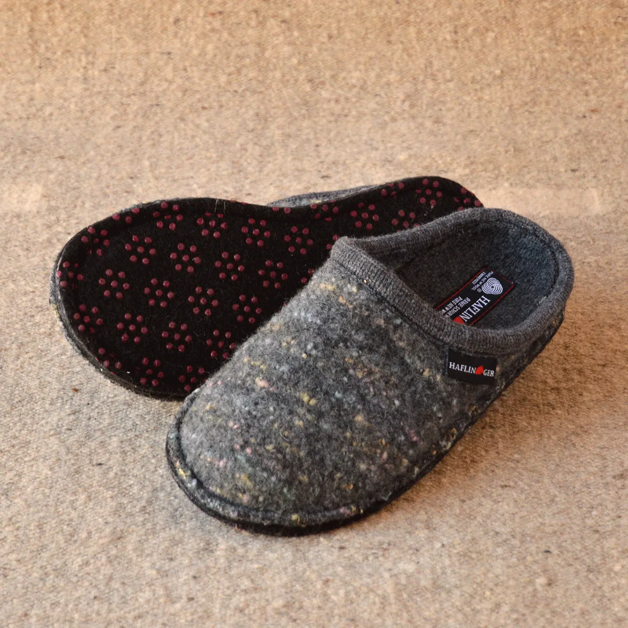 Boiled Wool Slippers - Flair Enjoy - Grey Multi (Adults 36-46)