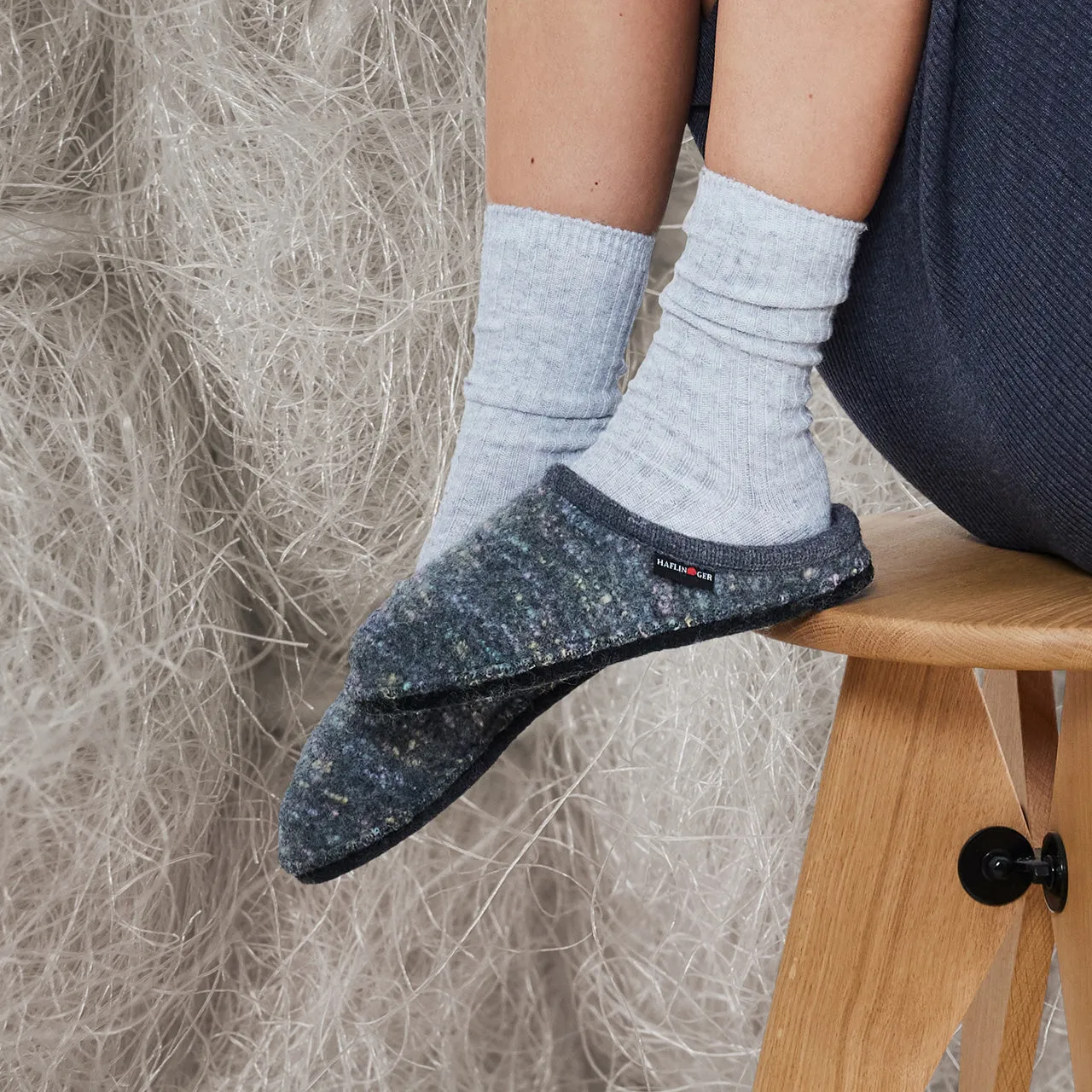 Boiled Wool Slippers - Flair Enjoy - Grey Multi (Adults 36-46)