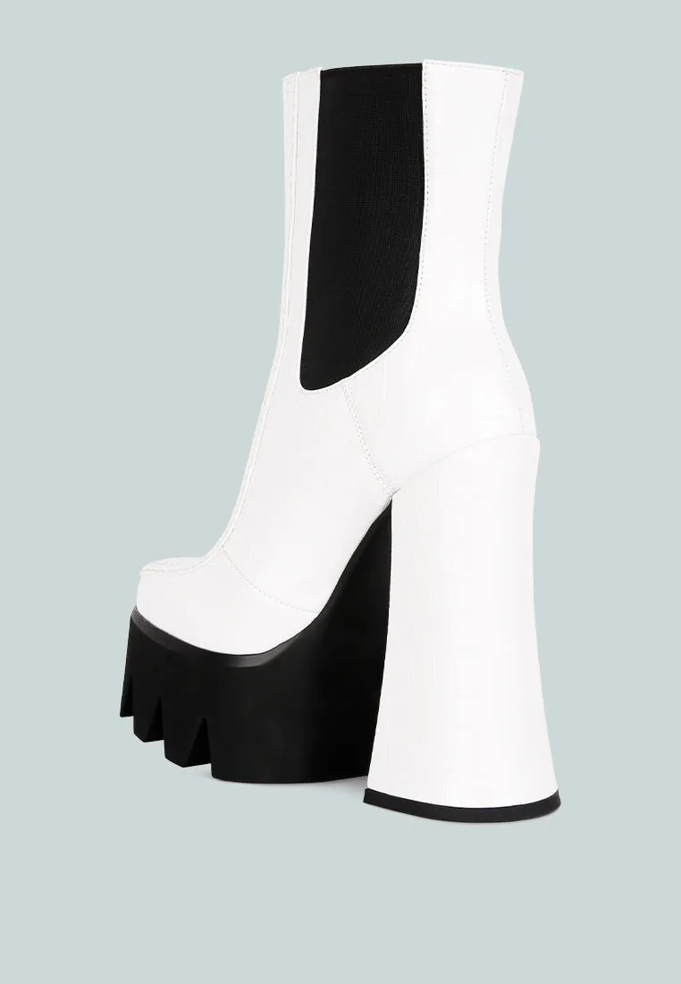 bounty high platform heel chelsea boots