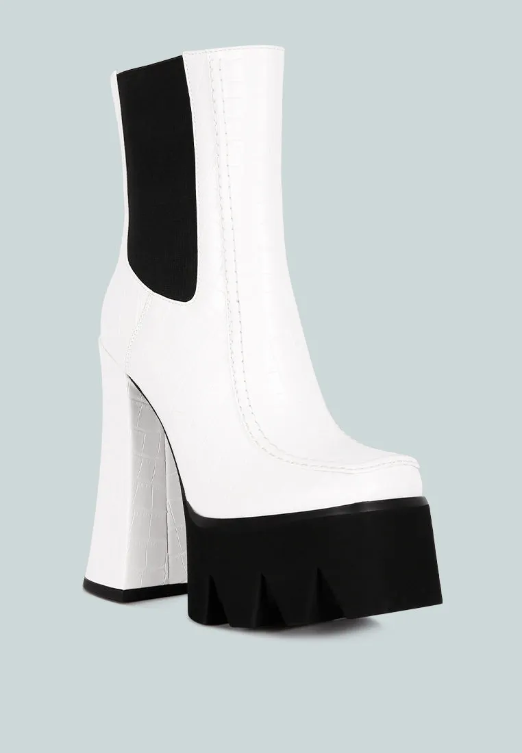 bounty high platform heel chelsea boots