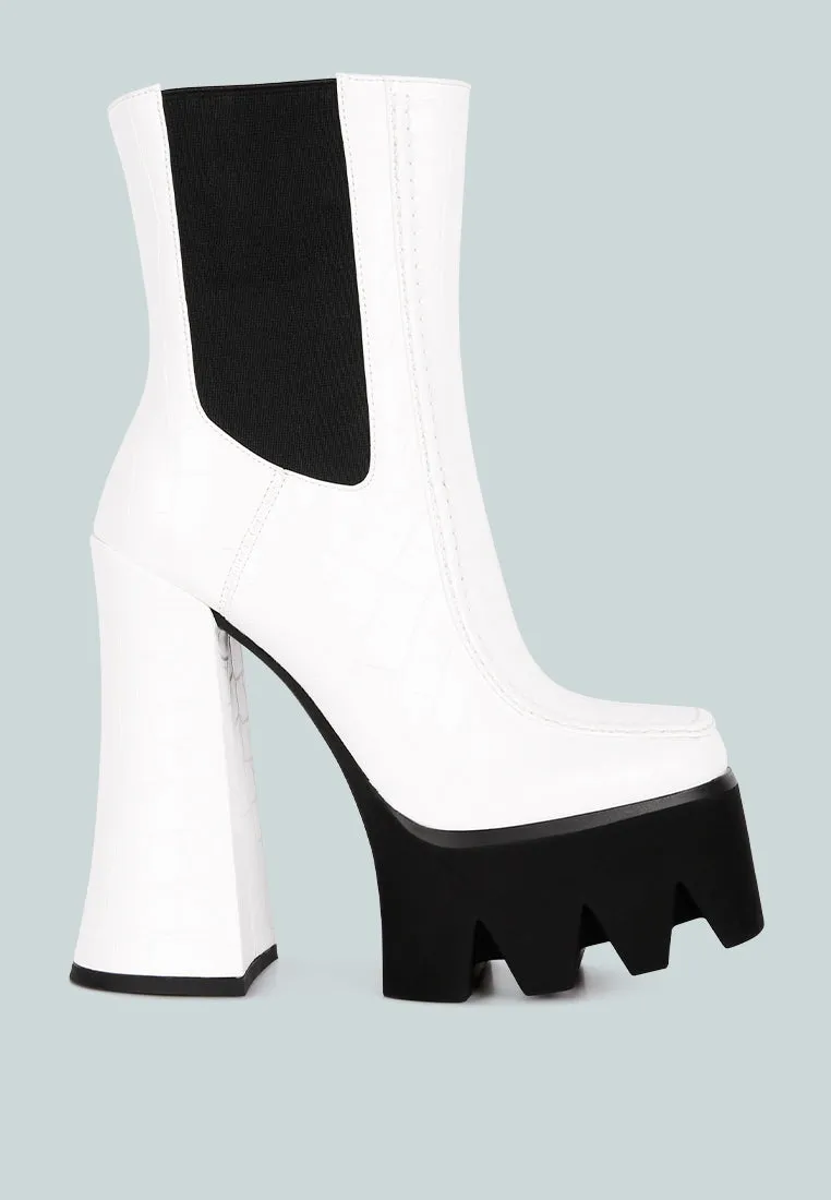 bounty high platform heel chelsea boots