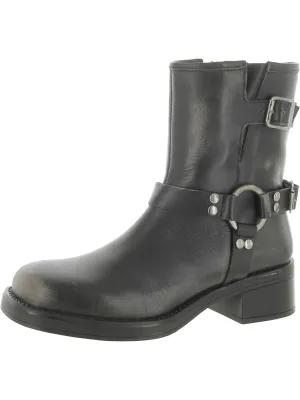 BRIXTON Womens Leather Half Calf Motorcycle Boots
