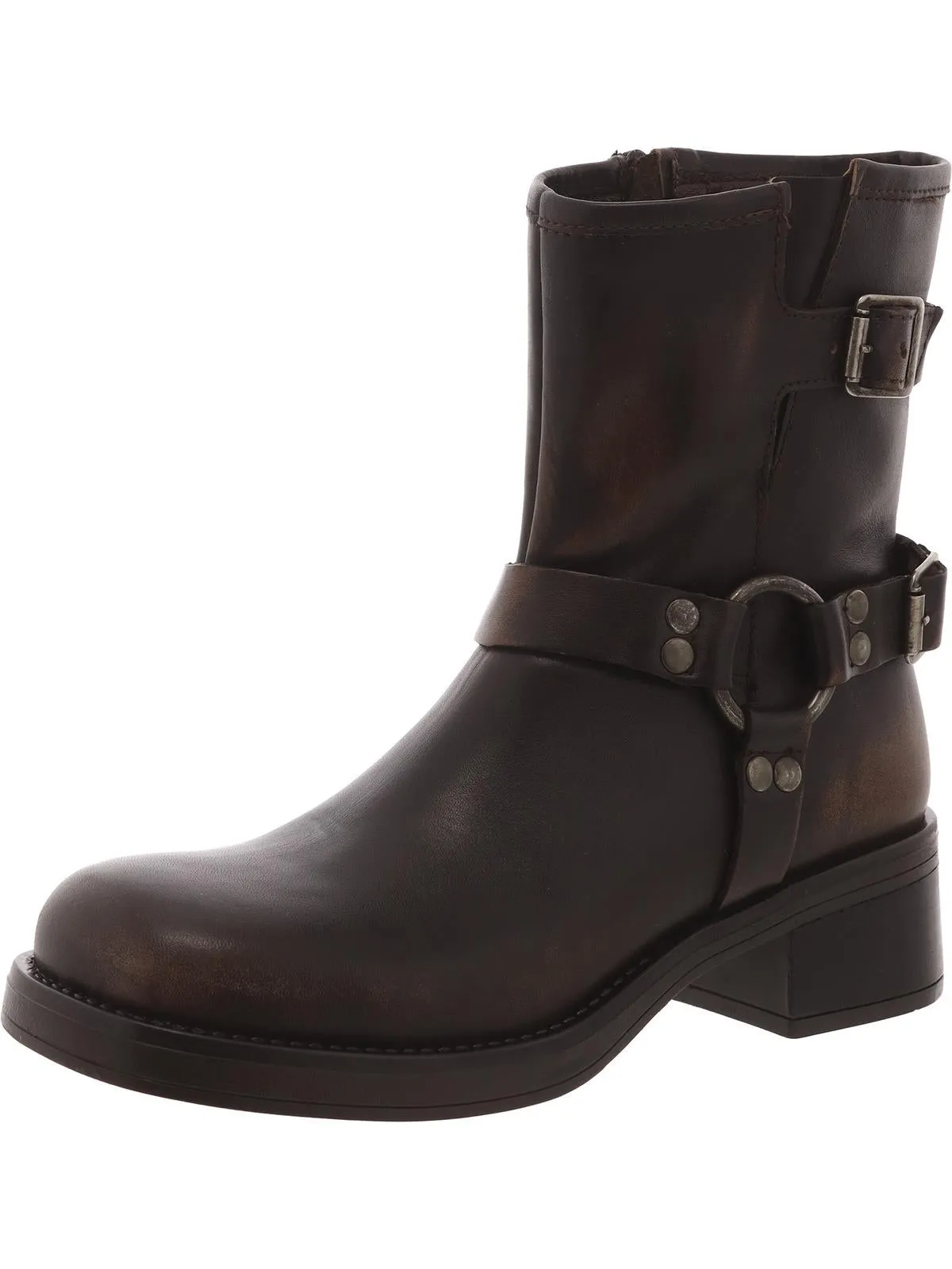 BRIXTON Womens Leather Half Calf Motorcycle Boots