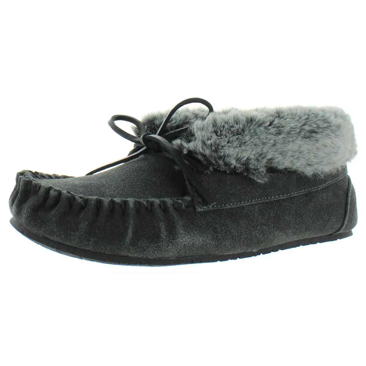 Cabin Womens Suede Ankle Moccasin Slippers