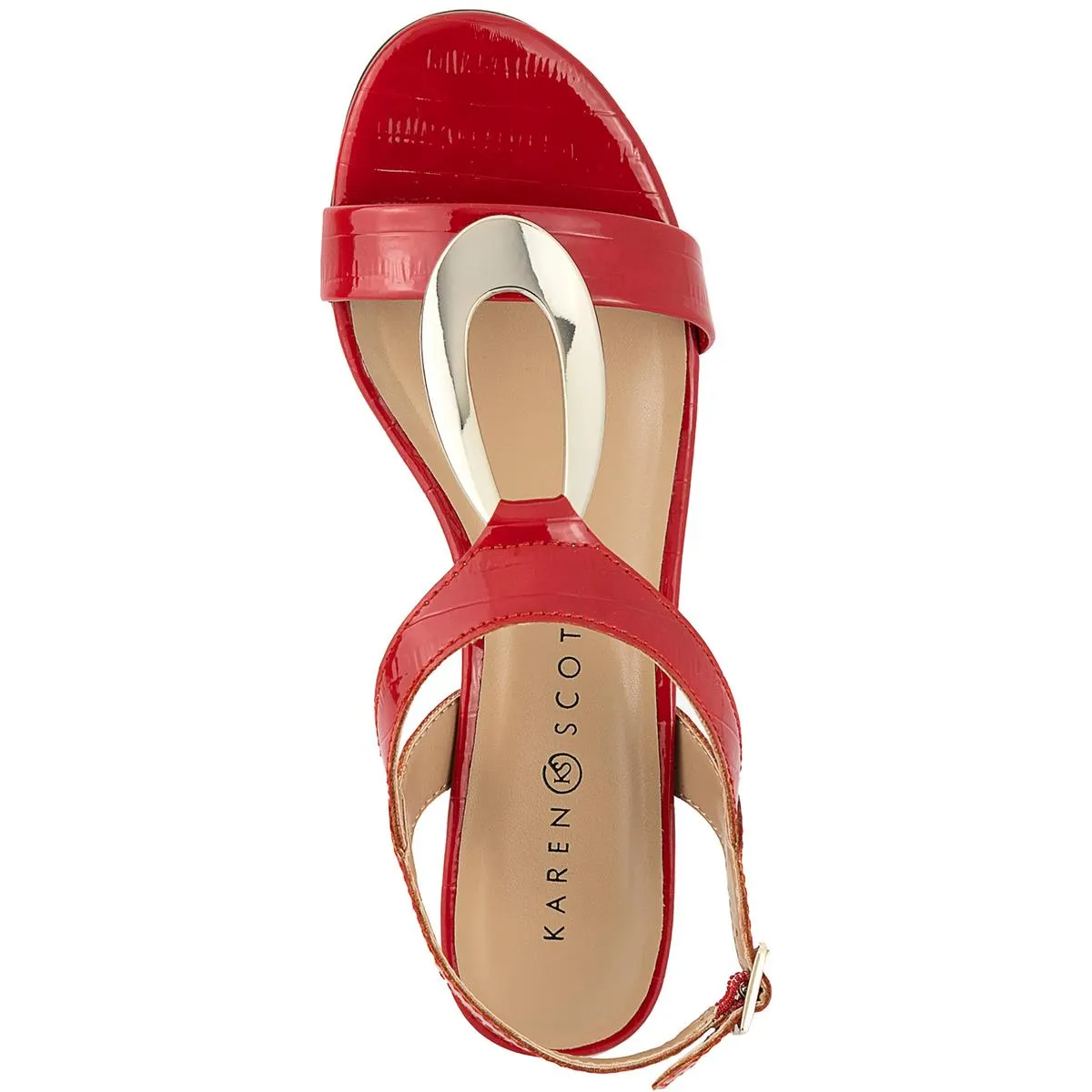 Carmeyy Womens Open Toe Embellished Wedge Sandals