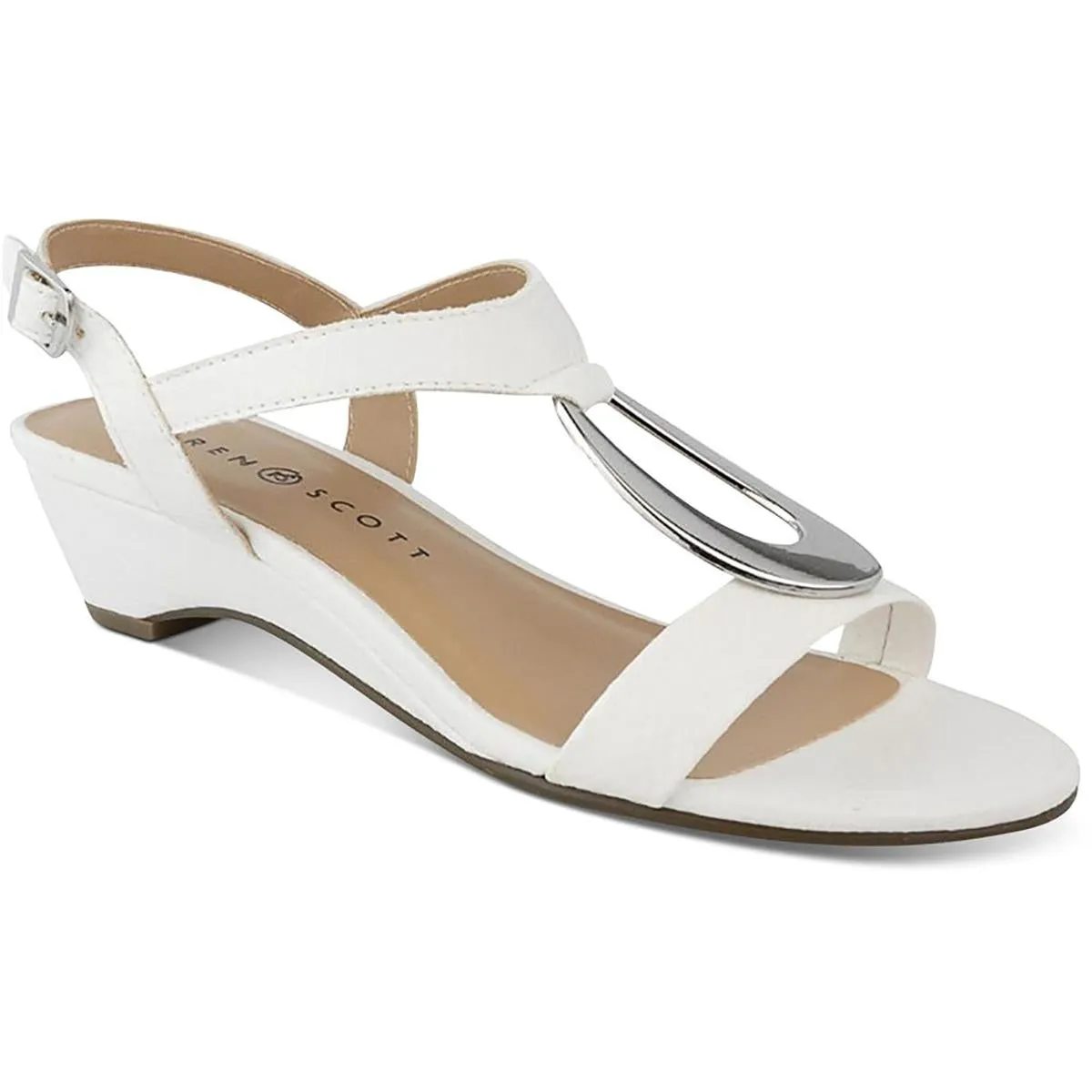 Carmeyy Womens Open Toe Embellished Wedge Sandals