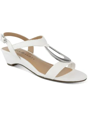 Carmeyy Womens Open Toe Embellished Wedge Sandals