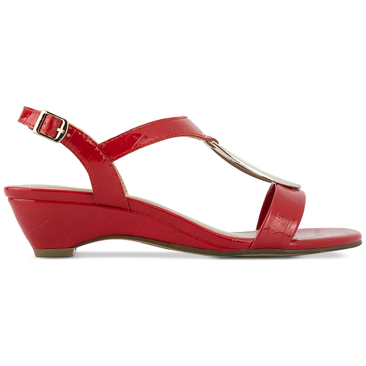 Carmeyy Womens Open Toe Embellished Wedge Sandals