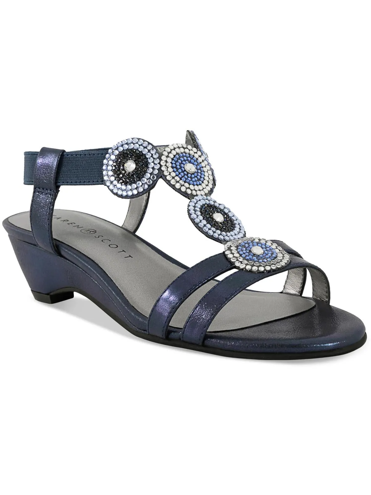 Catrinaa Womens Faux Leather Embellished Evening Sandals