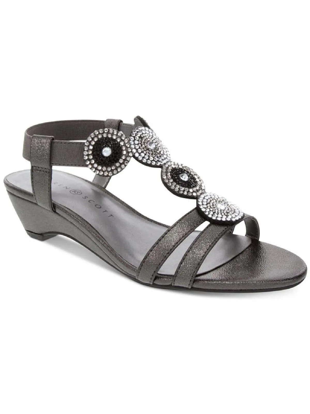 Catrinaa Womens Faux Leather Embellished Evening Sandals