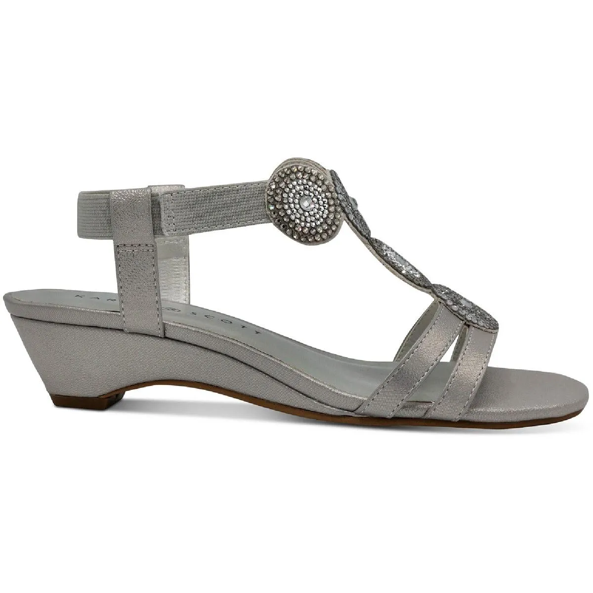 Catrinaa Womens Faux Leather Embellished Evening Sandals