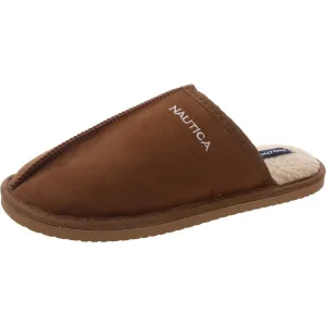 CATRINMENS Mens Faux Fur Lined Manmade Slide Slippers