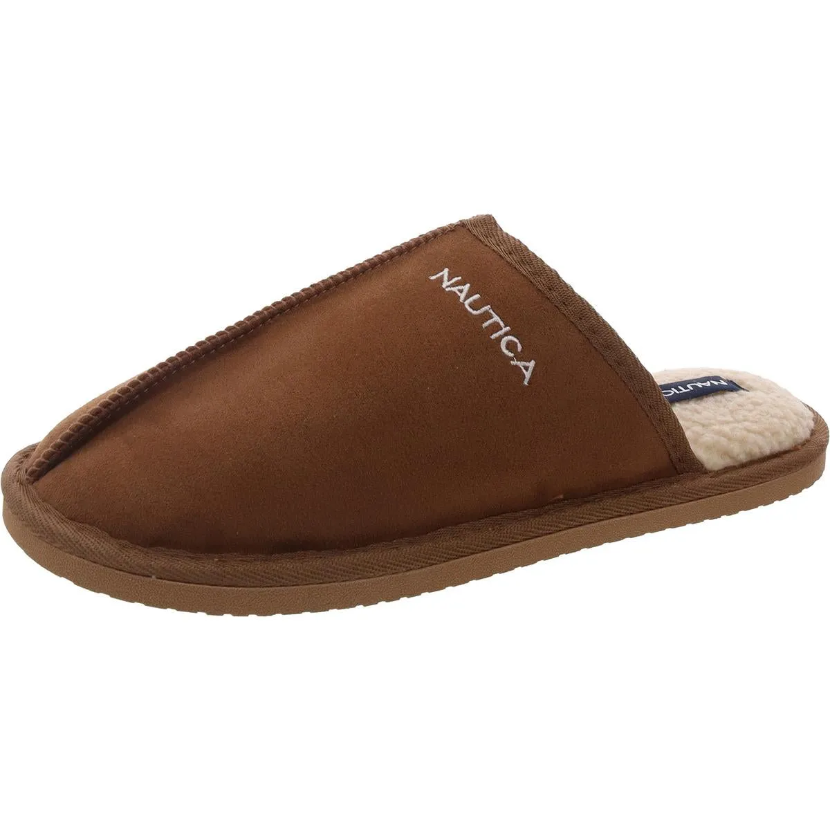 CATRINMENS Mens Faux Fur Lined Manmade Slide Slippers