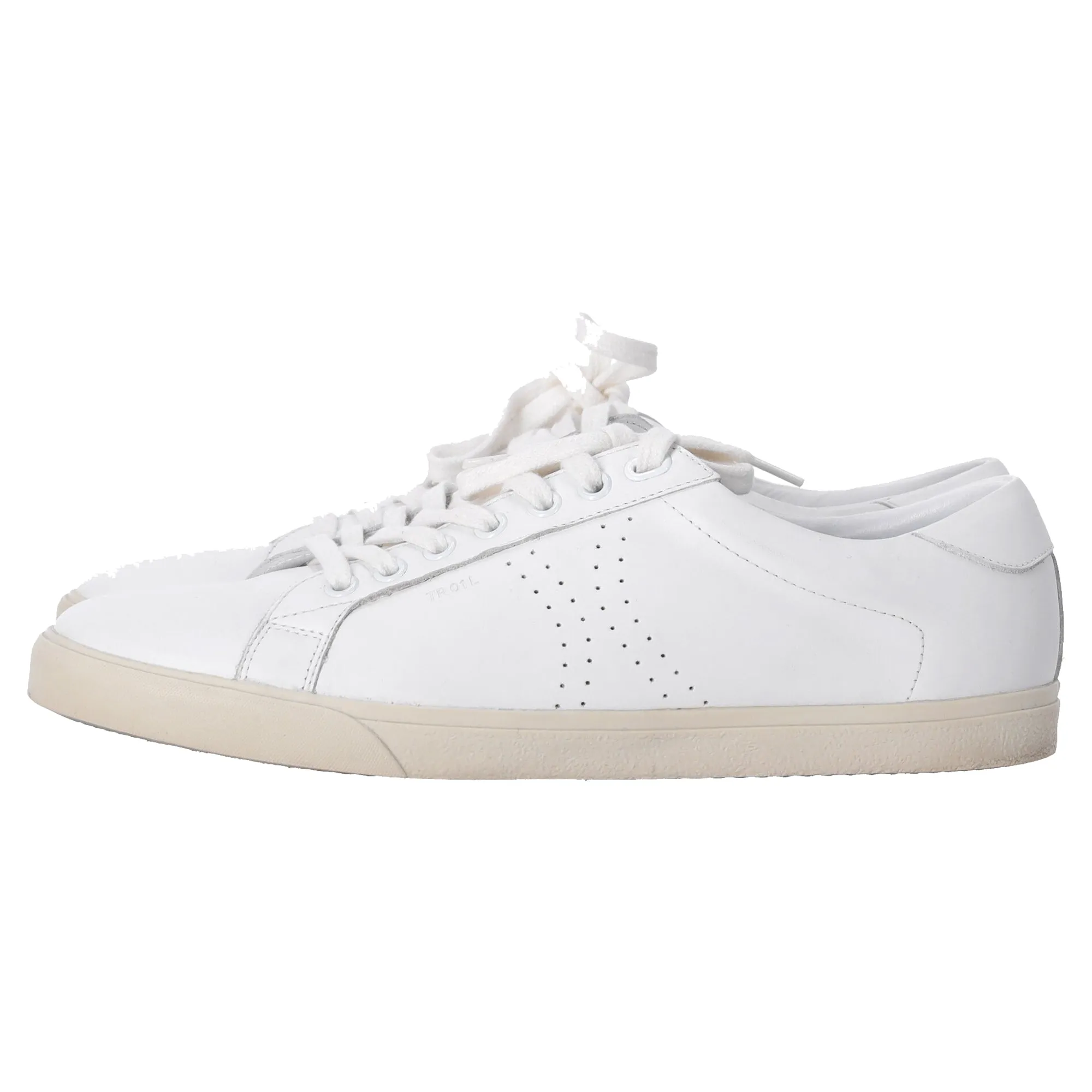 Celine Triomphe Low-Top Sneakers in White Leather