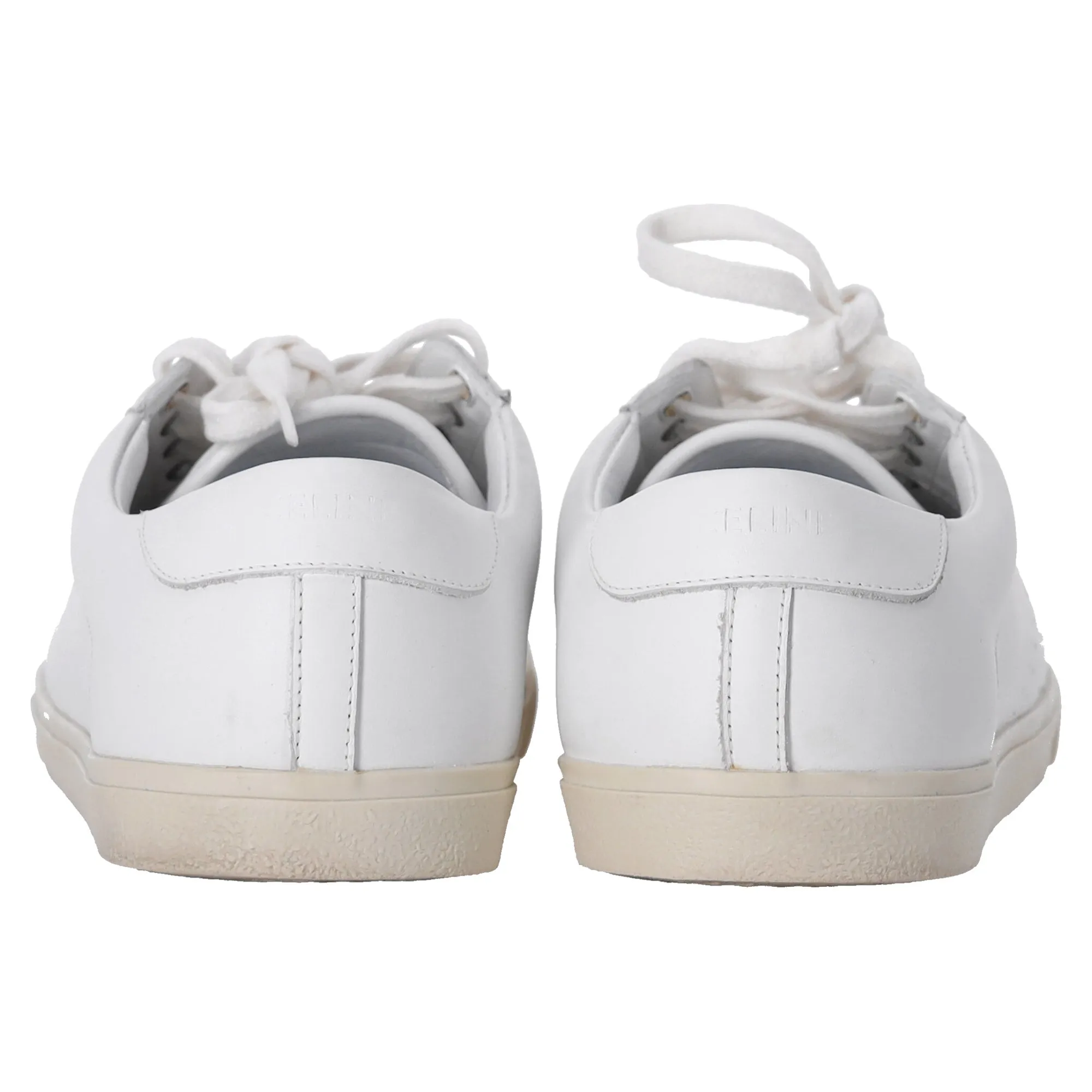 Celine Triomphe Low-Top Sneakers in White Leather